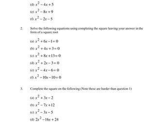 Completing the Square