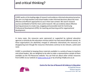 Research - skills for enquiry & critical thinking