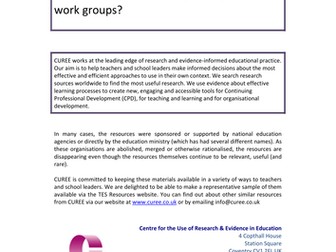 Research - the best ways of organising groups