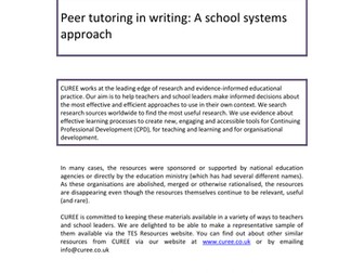 Research - peer tutoring in writing