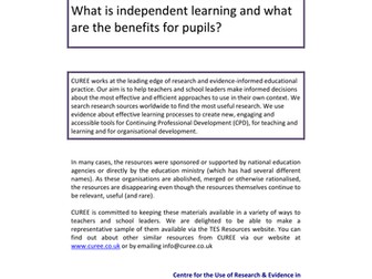 Research - independent learning for pupils