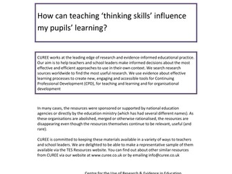 Research - thinking skills & student learning