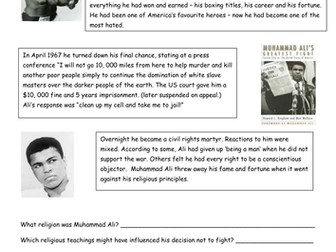 Muhammad Ali worksheet