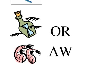 /or/ and /aw/ Grapheme and Picture Cards