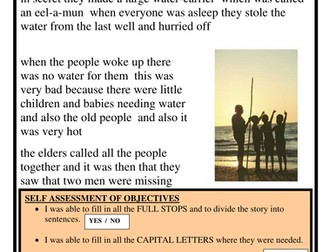 Punctuation of a text.