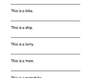 EAL worksheet - transport