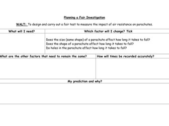 Year 4 Friction Forces Science planning and resour