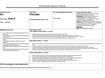 Yr 8 Portrait scheme of work