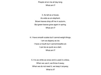 Selection of Short Riddles and Answers