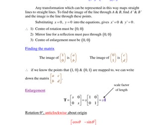 A level, Further Maths: Matrices