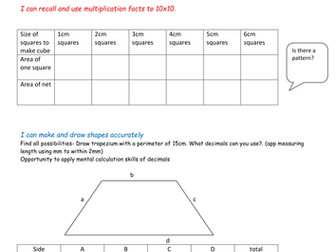 perimeter and areas investigation