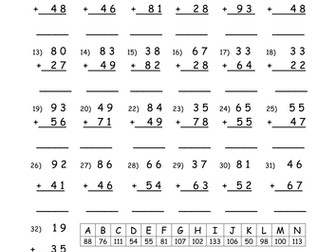 Column addition crack the code to get the joke