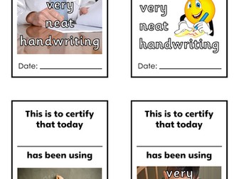 A selection of Handwriting certificates. 4 on A4
