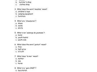 Revision - Multiple Choice Questions (F)