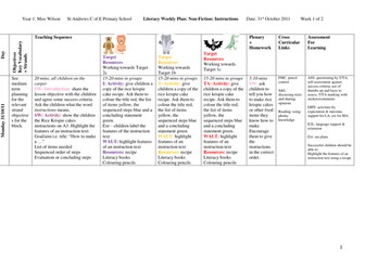 Year 1 instruction texts plans - 2 weeks