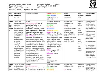 Art Autumn and Spring Plans Year 1