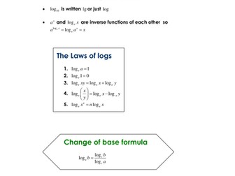 A level Maths: Logarithms worksheets and revision