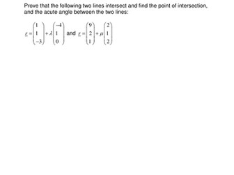 Vector equation of a line