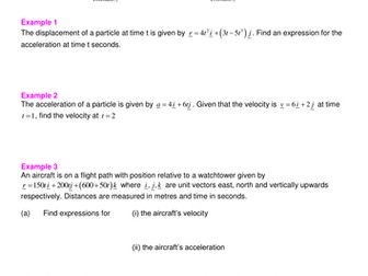 Further Maths: Calculus in kinematics worksheet