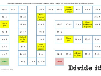 Maths: Division Board Game