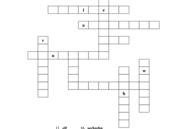 Number worksheets - German