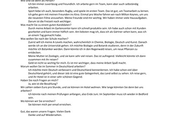 World of Work and Job interviews