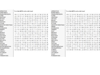 A Christmas Carol MASSIVE word search