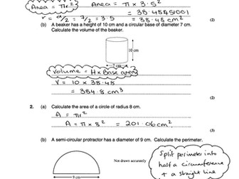 GCSE Maths Worksheets- Circle - geometry