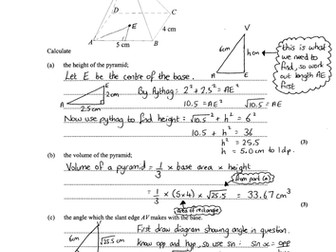 GCSE Maths: 3D Pythagoras worksheet