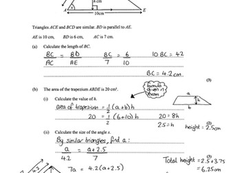 A & A* Revision – Similar Triangles Worksheets