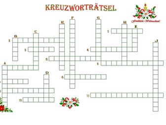 Weihnachtliches Kreuzworträtsel