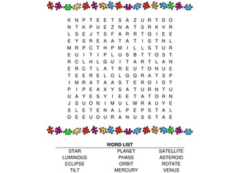 Space wordsearch