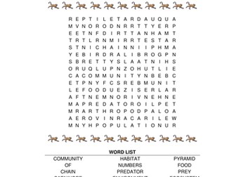 Ecology wordsearch