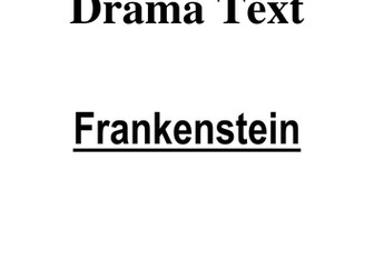 Frankenstein playscript SOW