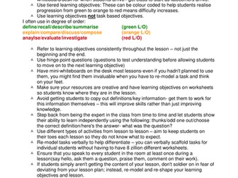 How to reach for the 'Outstanding' lesson