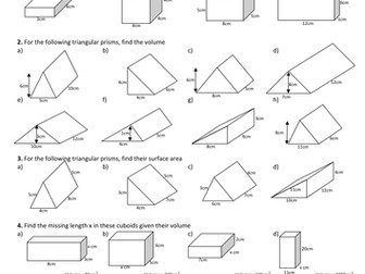 Maths: Cuboids and Triangular Prisms
