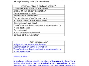 Travel and Tourism - Unit 1 - Package Holidays