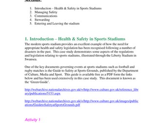 Health and Safety in the Tourism Industry: Stadium