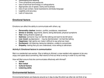 Communication - factors affecting communication