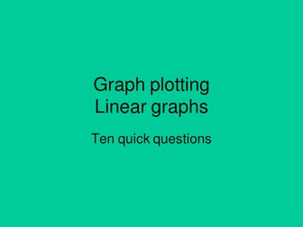 Maths starter plenary for straight line graphs AFL
