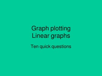 Maths starter plenary for straight line graphs AFL