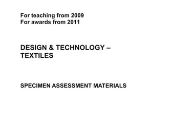 Textiles Technology - Assessment Material