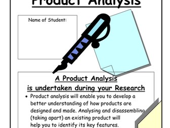 Textiles Technology - Product Analysis booklet
