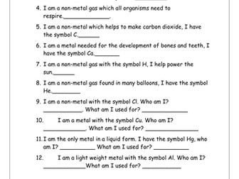 Who am I: metals and non metals.