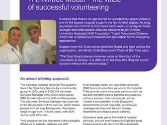 Aintree Hospital Trust Volunteer Case Study