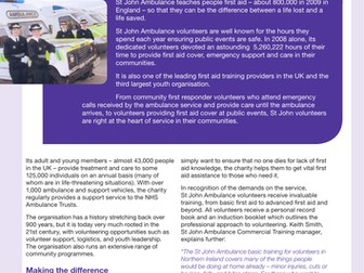 St John Ambulance Volunteering Case Study