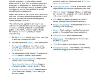 Volunteering in the Health Sector Careers Info