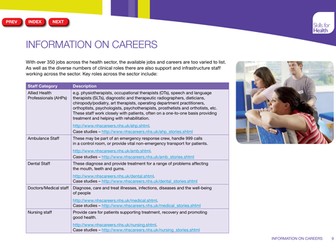 Information on Careers in the Health Sector