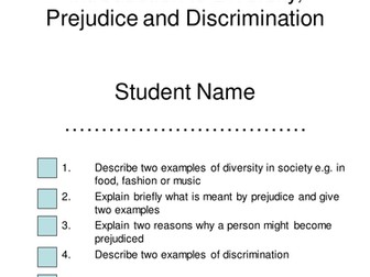 Introduction to Diversity, prejudice and Discrimin