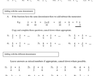 Fraction revision
